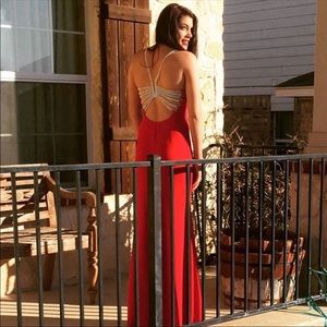 Red formal prom dress